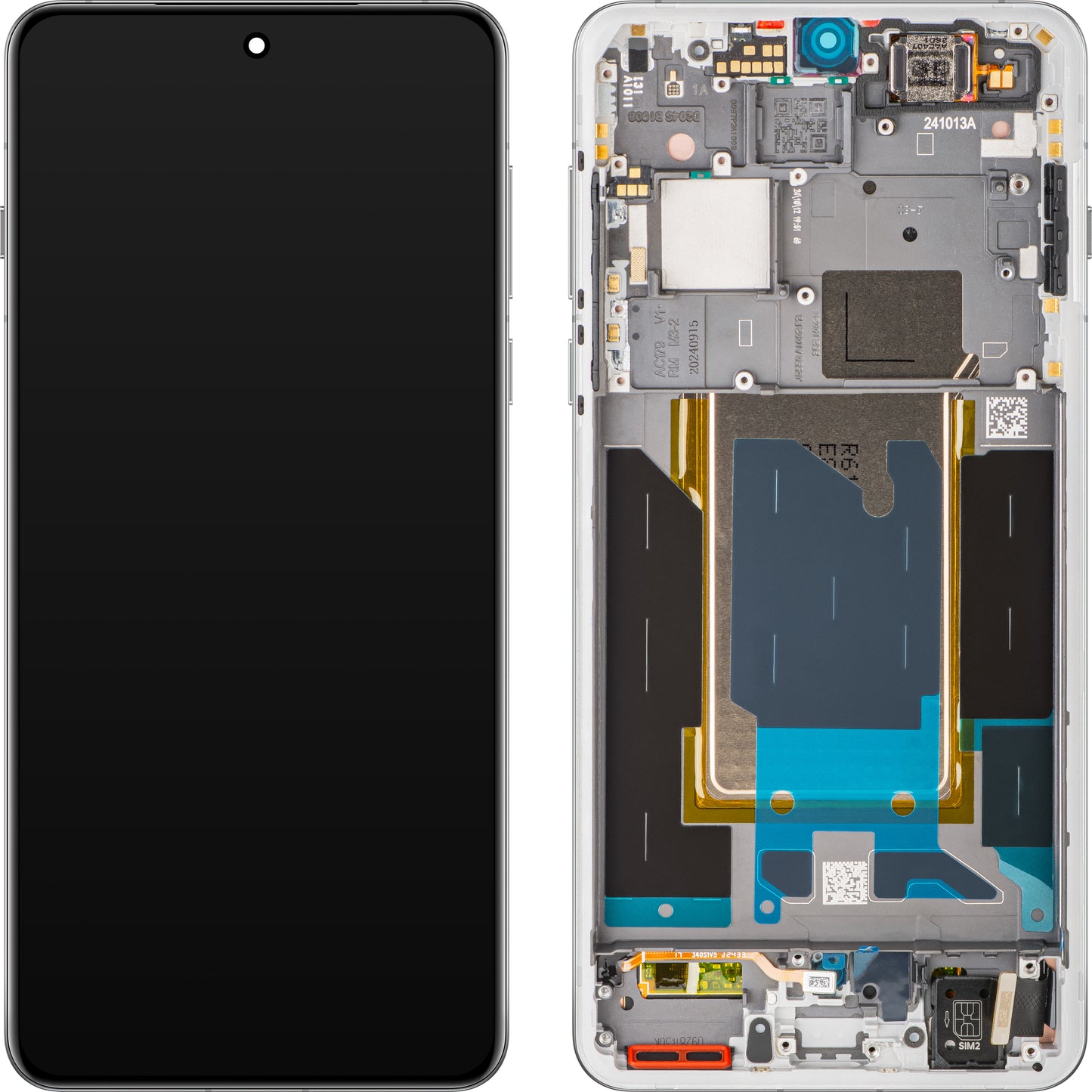 Wyświetlacz z ekranem dotykowym Oppo Find X8 Pro, z ramką, Biały (Pearl White), Service Pack 621029000357