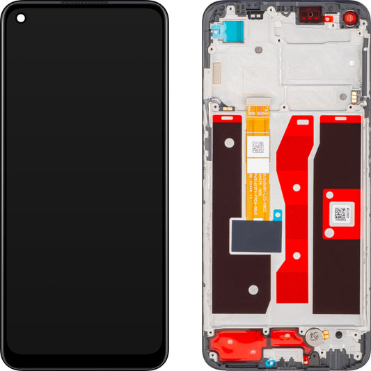 Wyświetlacz z ekranem dotykowym Oppo A54, z ramką, czarny (Crystal Black), zestaw serwisowy 4907222