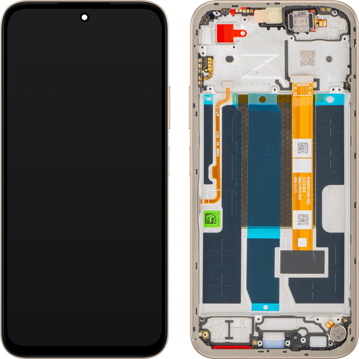 Wyświetlacz z dotykiem Oppo A6, z ramką, Złoty (Aurora Gold), Service Pack 621029000760