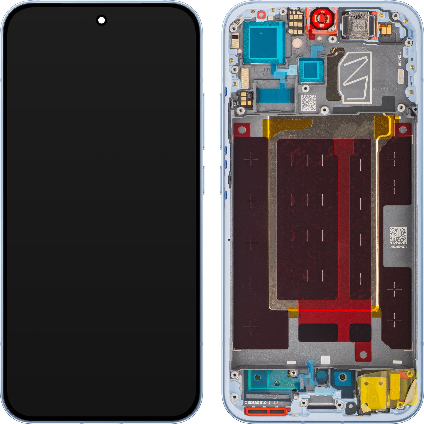 Wyświetlacz z ekranem dotykowym Oppo Reno15 Pro Mini / Reno15 Pro, z ramką, Niebieski (Aurora Blue), Service Pack 621029000776