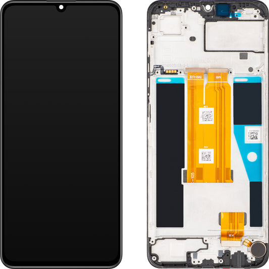 Wyświetlacz dotykowy Realme C63 / C61, z ramką, czarny, Service Pack 621029000208 