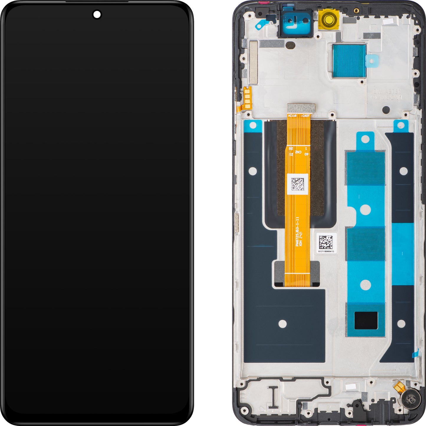 Realme 12 Touchscreen Display, with Frame, Black, Swap 621029000184