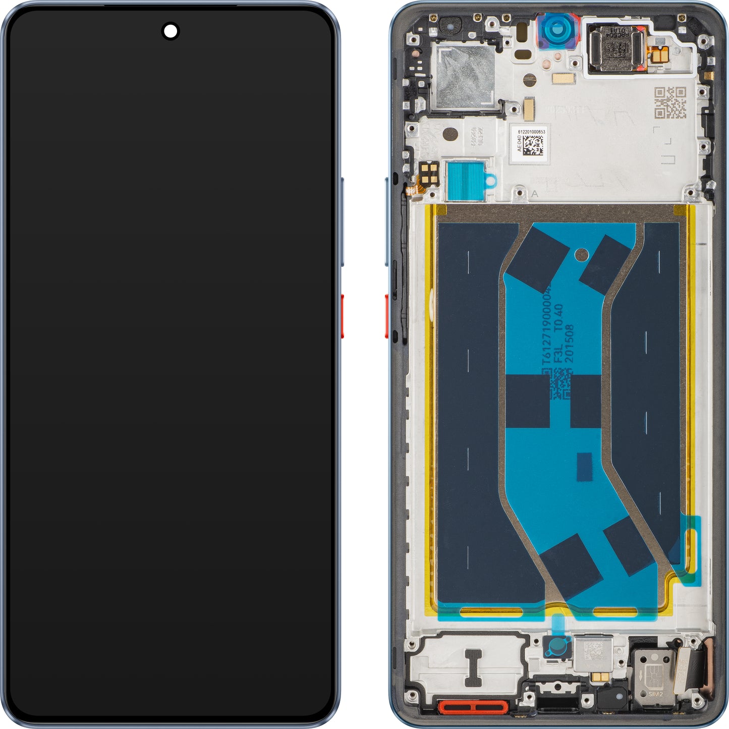 Wyświetlacz z ekranem dotykowym Realme GT 7, z ramką, niebieski (IceSense Blue), Swap 621029000570