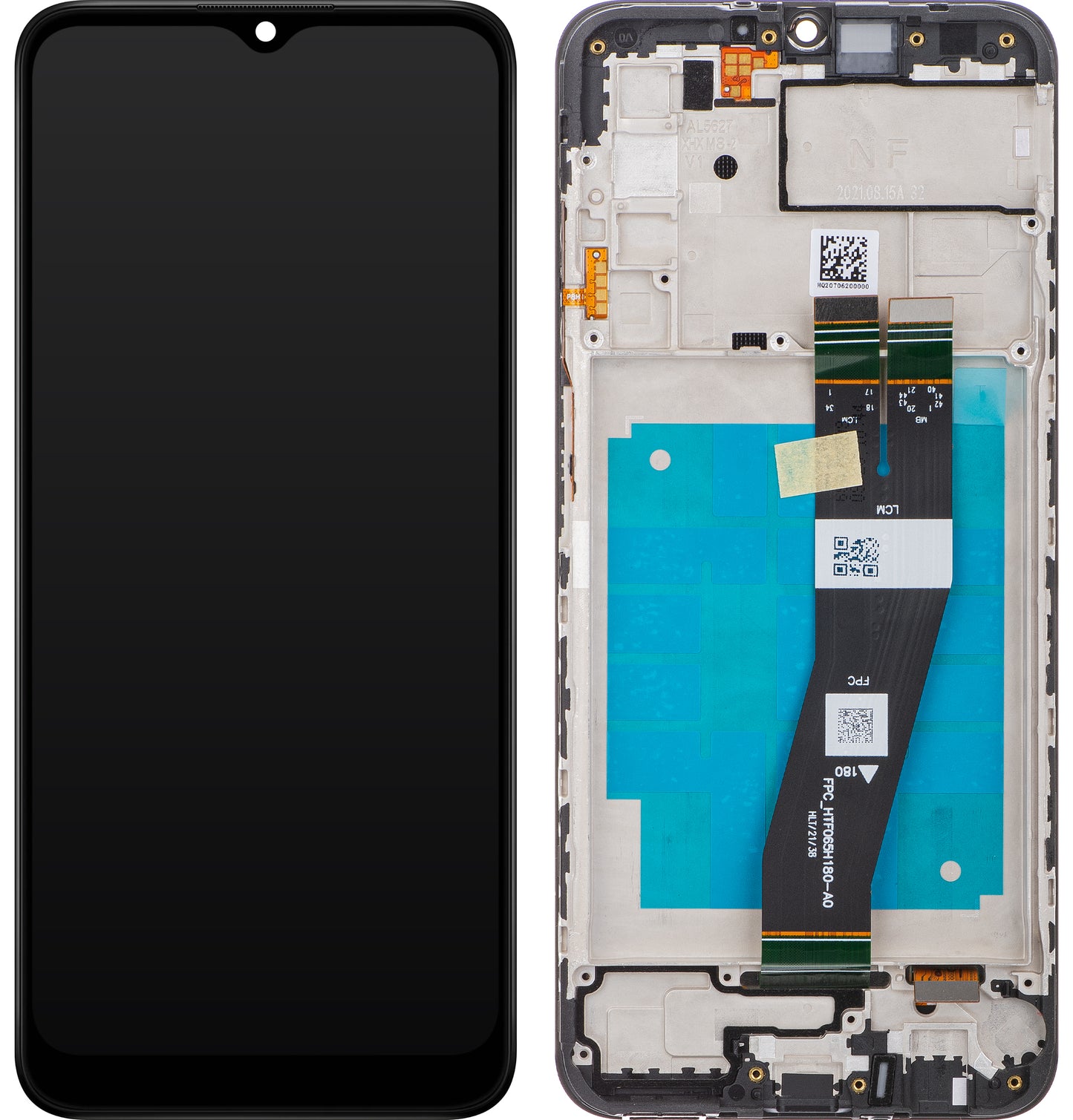 Wyświetlacz dotykowy Samsung Galaxy A03s A037, z ramką, wersja G, czarny, Service Pack GH81-21233A