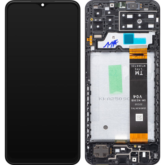 Wyświetlacz z ekranem dotykowym Samsung Galaxy A13 A135, z ramką, czarny, ponownie zaplombowany GH82-28508A