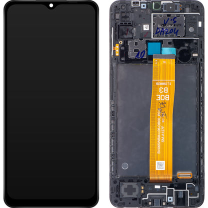 Wyświetlacz z ekranem dotykowym Samsung Galaxy A12 Nacho A127, z ramką, czarny, ponownie zapakowany GH82-26486A