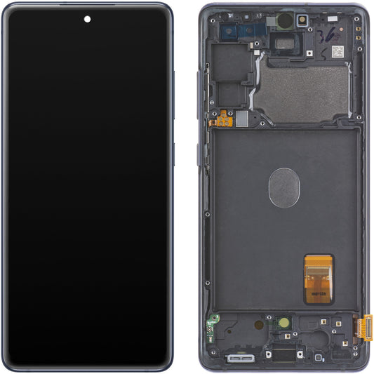 Wyświetlacz z ekranem dotykowym Samsung Galaxy S20 FE 5G G781, z ramką, granatowy, zamiennik GH82-24214A