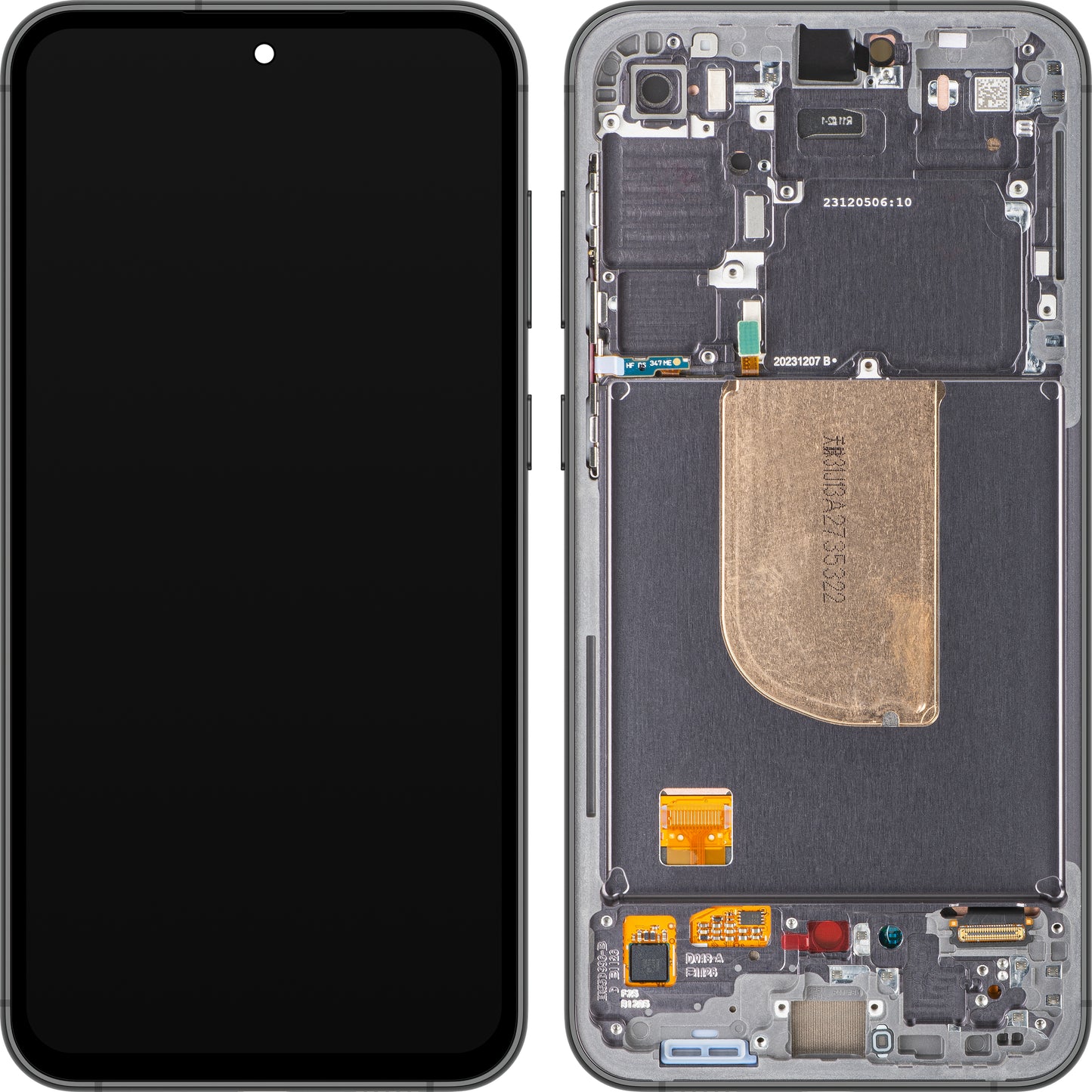Wyświetlacz dotykowy Samsung Galaxy S23 FE S711, z ramką, czarny (grafitowy), Service Pack GH82-32854A 
