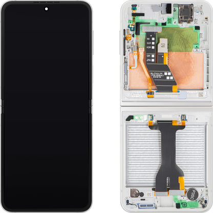 Samsung Galaxy Z Flip6 F741 Display with Touchscreen, Frame, Sub Inner, White, Service Pack GH82-35014F
