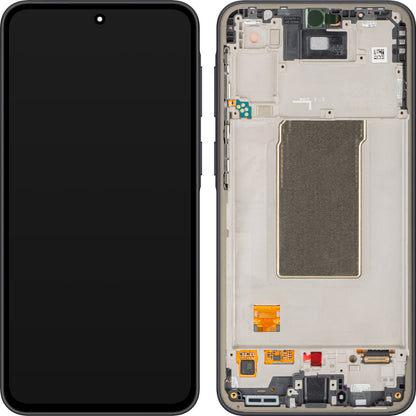 Wyświetlacz z ekranem dotykowym Samsung Galaxy A37 5G, z ramką, czarny (Awesome Charcoal), zestaw serwisowy GH82-39232A