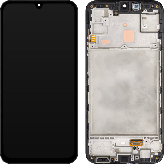 Wyświetlacz z ekranem dotykowym Samsung Galaxy M15, z ramką, czarny (szary), ponownie zapakowany GH82-34683A