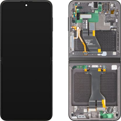 Wyświetlacz z ekranem dotykowym Samsung Galaxy Z Flip5 F731, z ramką, Sub Inner, szary, zestaw serwisowy GH82-31827E