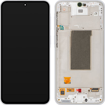 Wyświetlacz z ekranem dotykowym Samsung Galaxy A37 5G, z ramką, biały, Service Pack GH82-39232C