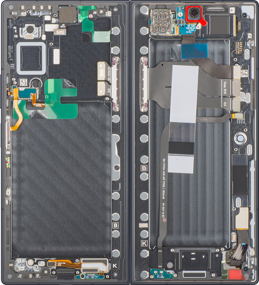 Wyświetlacz z ekranem dotykowym Samsung Galaxy Z Fold8 Ultra F976, z ramką, pod wewnętrzną, czarny (grafit), pakiet serwisowy GH82-39805A
