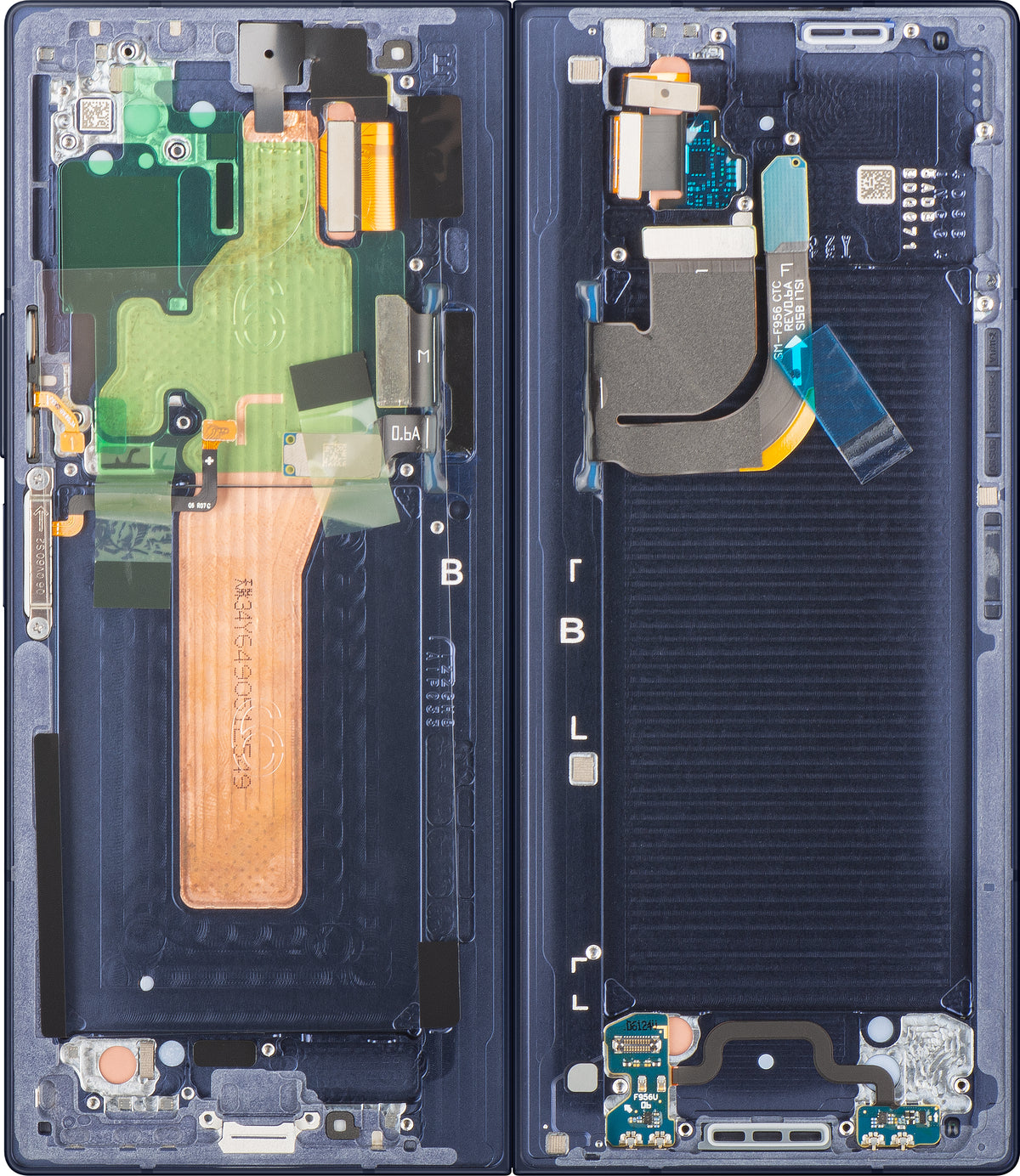 Wyświetlacz z ekranem dotykowym Samsung Galaxy Z Fold6 F956, z ramką, podzespołem wewnętrznym, granatowy (Navy), Service Pack GH82-35042C