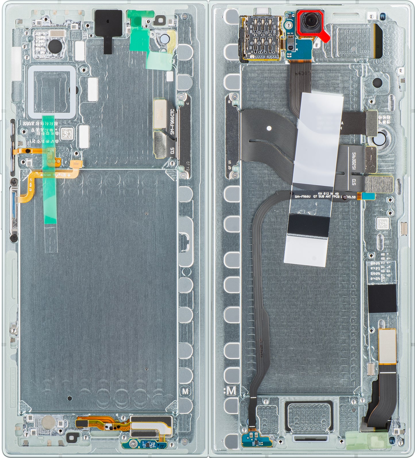 Wyświetlacz z ekranem dotykowym Samsung Galaxy Z Fold7 F966, z ramką, podzespołem wewnętrznym, zielony (miętowy), Service Pack GH82-37548D