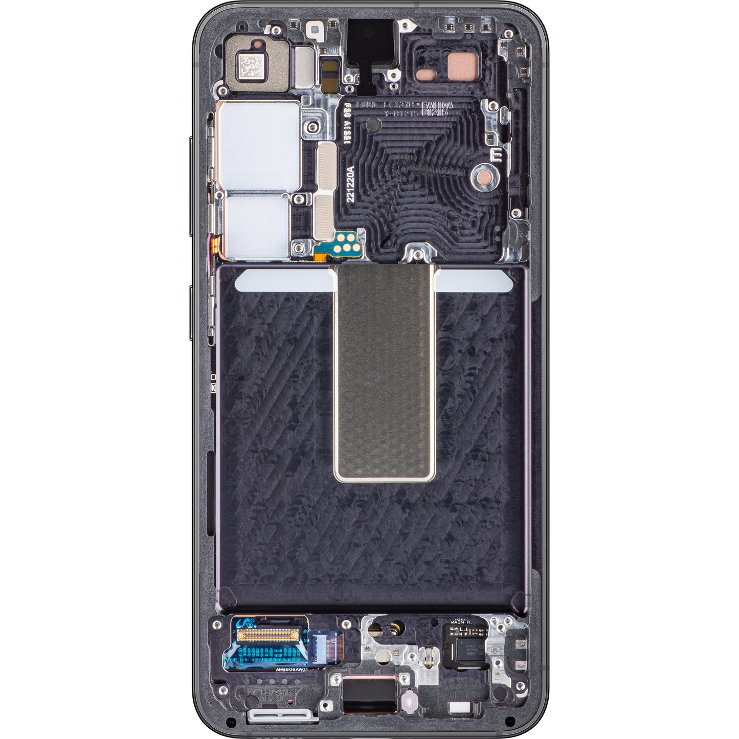 Wyświetlacz dotykowy Samsung Galaxy S23 S911 z ramką, czarny (Phantom Black), Service Pack GH82-30480A