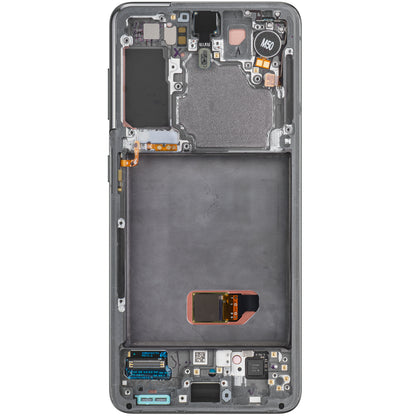 Wyświetlacz dotykowy Samsung Galaxy S21 5G G991, z ramką, szary, Service Pack GH82-24544A