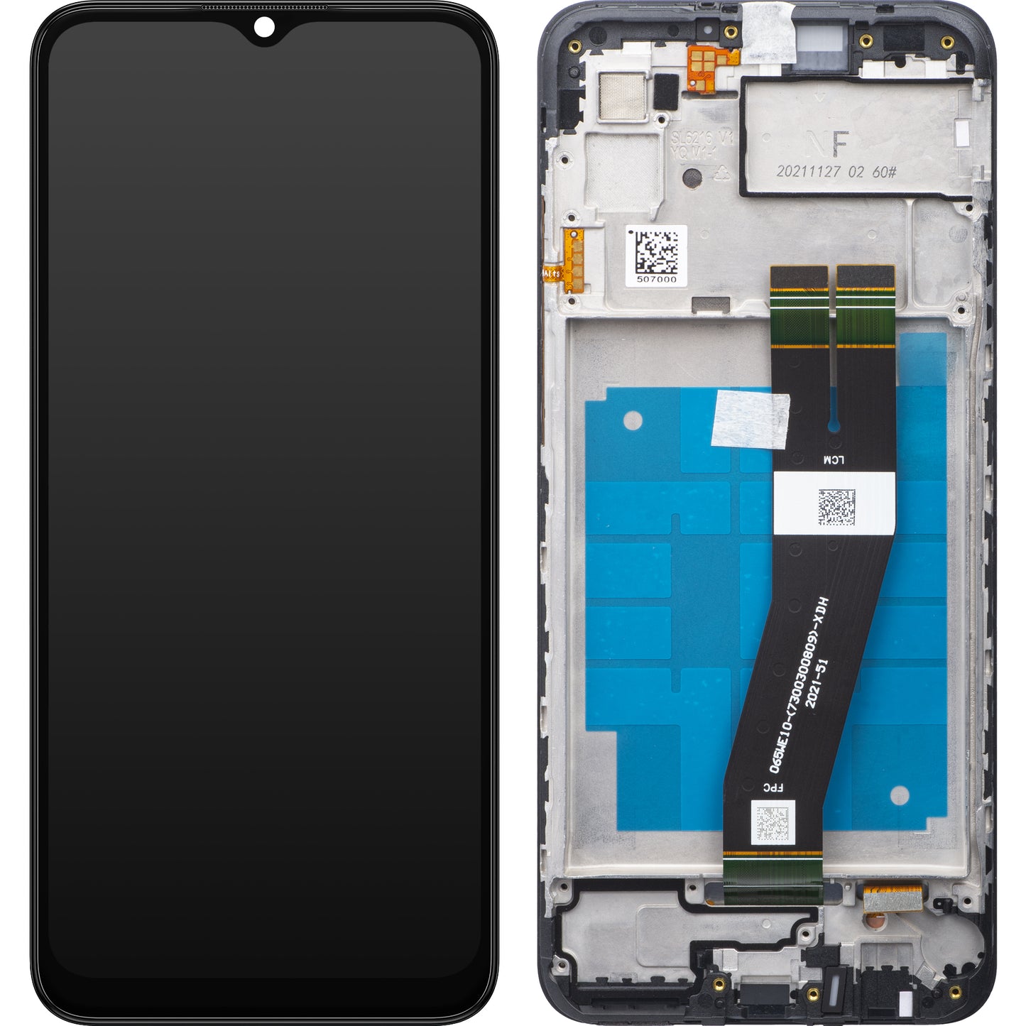 Wyświetlacz dotykowy Samsung Galaxy A03 A035, z ramką, wersja G, czarny, Service Pack GH81-21626A