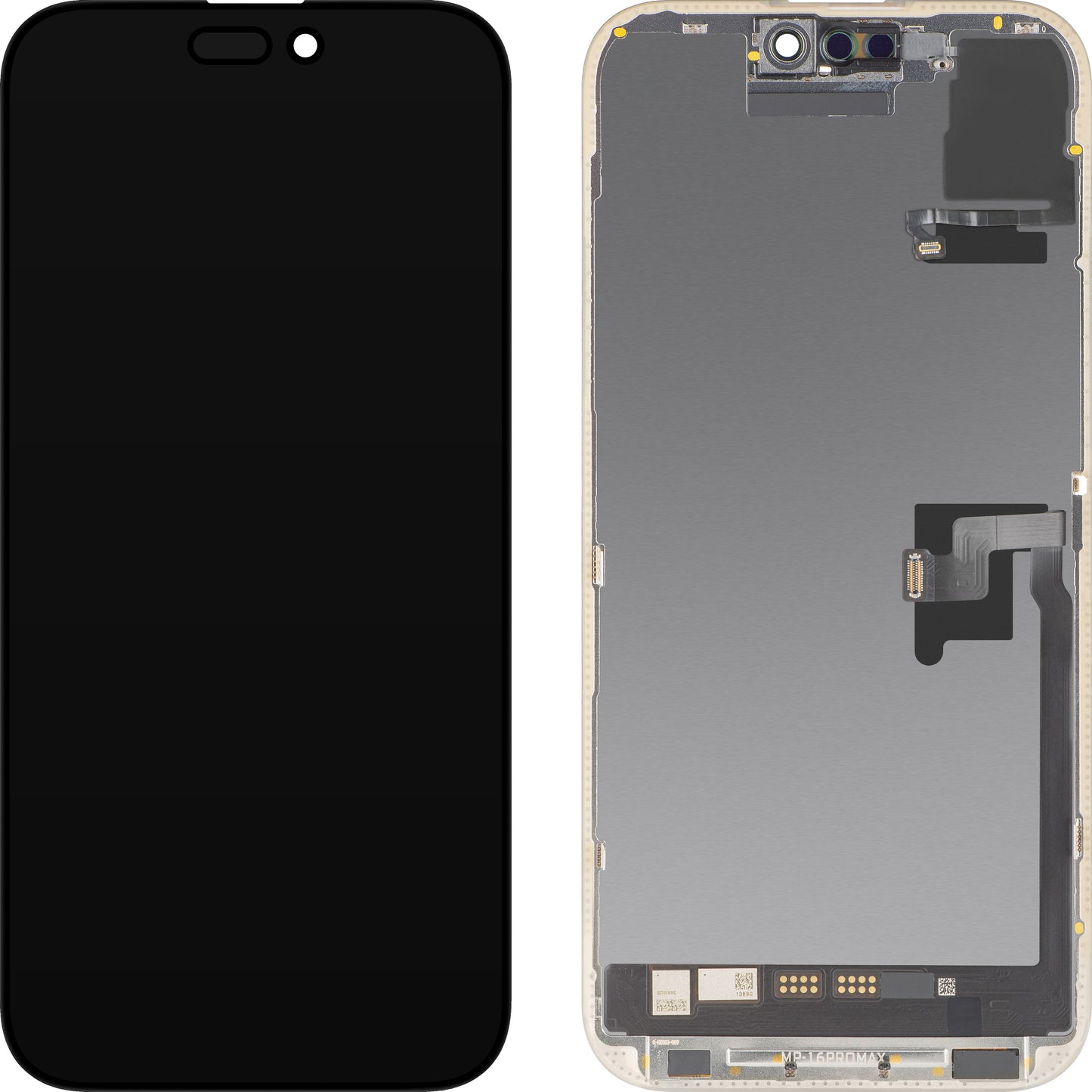 Wyświetlacz z ekranem dotykowym i czujnikiem zbliżeniowym MP kompatybilny z Apple iPhone 16 Pro Max, z ramką, wersja oprogramowania OLED FHD 120Hz Diagnostic, czarny
