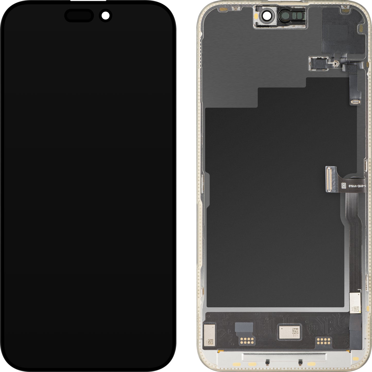 Wyświetlacz z ekranem dotykowym i czujnikiem zbliżeniowym MP kompatybilny z Apple iPhone 15 Pro Max, z ramką, wersja oprogramowania OLED FHD 120Hz Diagnostic, czarny