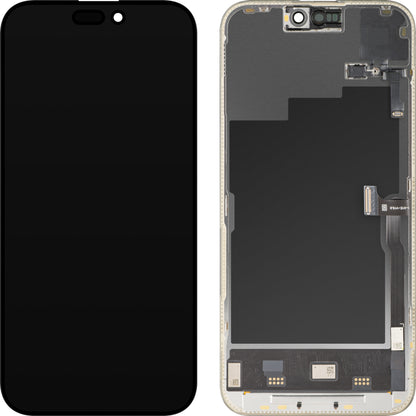 Wyświetlacz z ekranem dotykowym i czujnikiem zbliżeniowym MP kompatybilny z Apple iPhone 15 Pro Max, z ramką, wersja oprogramowania OLED FHD 120Hz Diagnostic, czarny