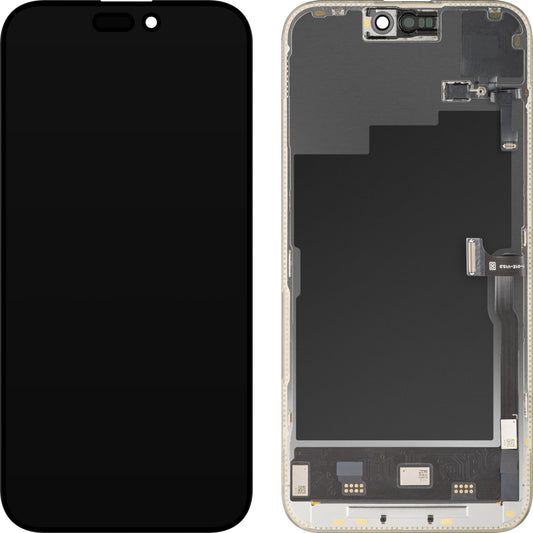 Touchscreen Display with Proximity Sensor MP compatible with Apple iPhone 15 Pro Max, with Frame, OLED FHD 120Hz Diagnostic Soft Version, Black