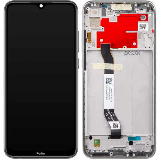 Wyświetlacz dotykowy Xiaomi Redmi Note 8T, z ramką, srebrny (Moonlight White), Service Pack 5600020C3X00 