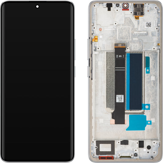 Wyświetlacz z ekranem dotykowym Xiaomi Redmi Note 13 Pro+, z ramką, Biały (Moonlight White), Service Pack 560001N16U00