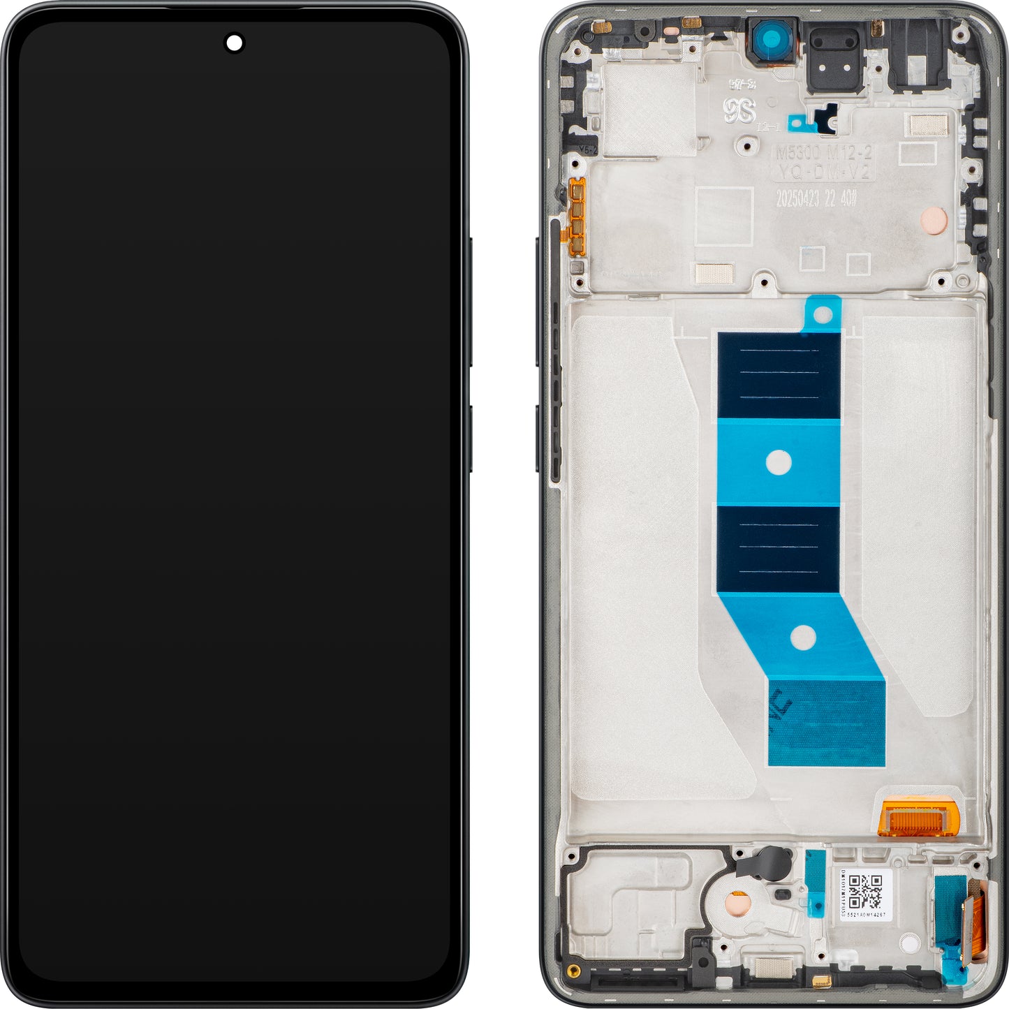Wyświetlacz z ekranem dotykowym Xiaomi Poco M7 Pro 5G, z ramką, Czarny (Classic Black), Service Pack 5600140O17P00