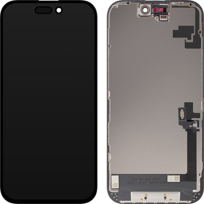 Wyświetlacz z ekranem dotykowym ZY dla Apple iPhone 16, z ramką, wersja LCD In-Cell, Czarny