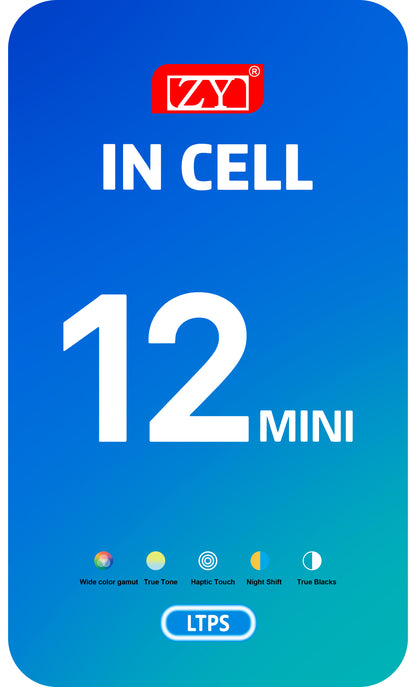 ZY Touchscreen Display for Apple iPhone 12 mini, with Frame, In-Cell LCD Version, Black 