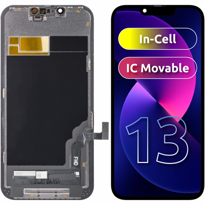 Wyświetlacz dotykowy ZY do Apple iPhone 13, z ramką, ruchomy układ scalony LCD, czarny 