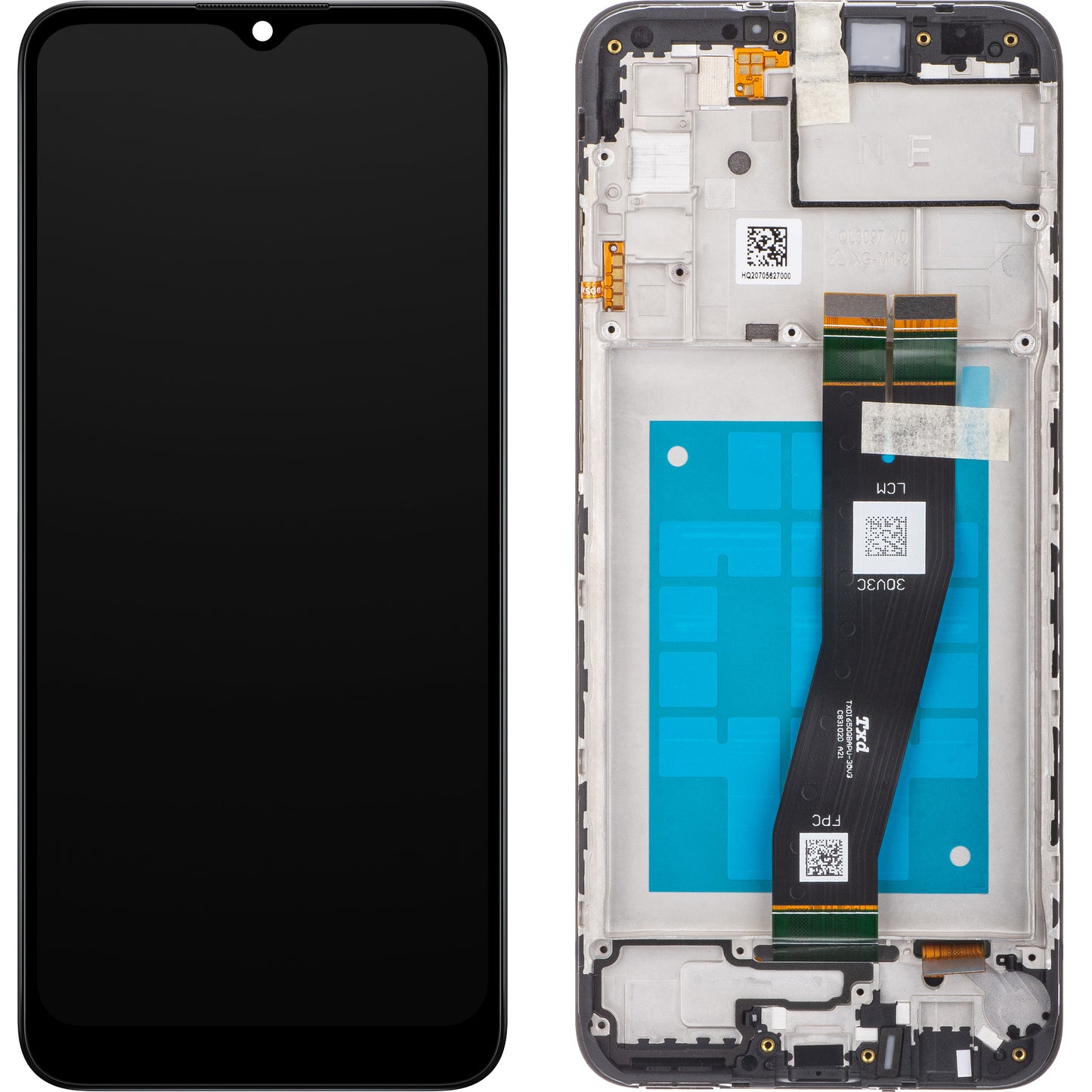 Wyświetlacz dotykowy Samsung Galaxy A02s A025G, z ramką, czarny, Service Pack GH81-20181A