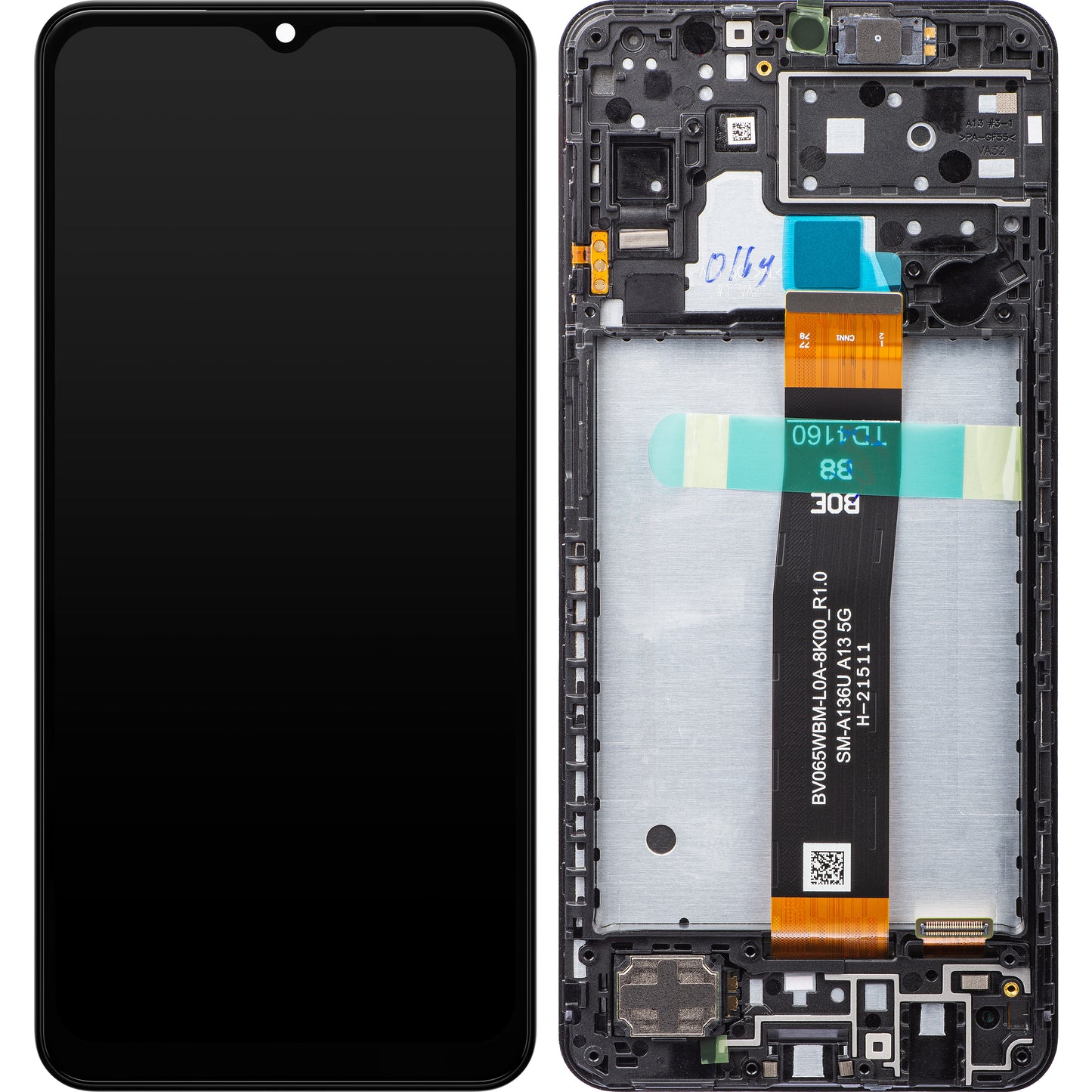 Wyświetlacz dotykowy Samsung Galaxy A13 5G A136, z ramką, czarny, Service Pack GH82-29077A