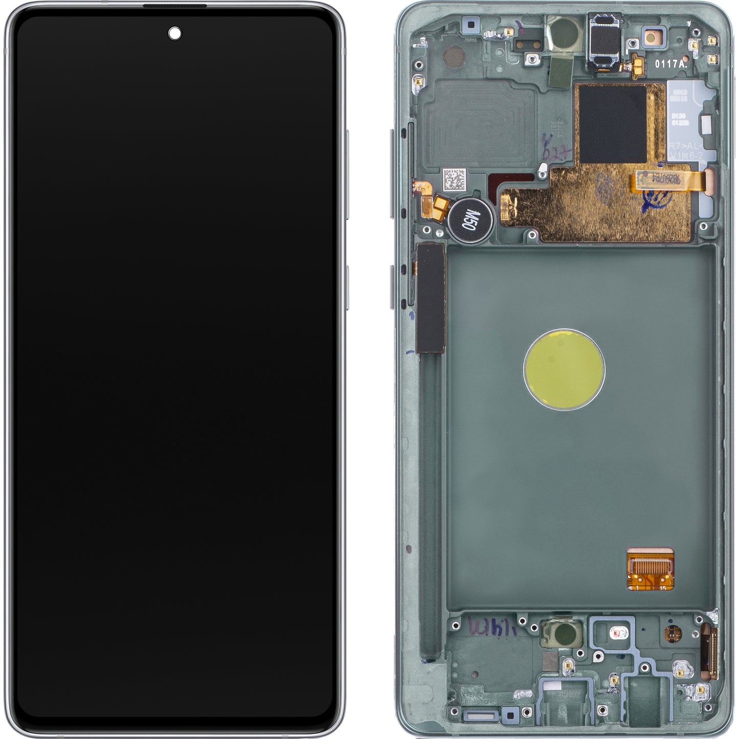 Wyświetlacz dotykowy Samsung Galaxy Note10 Lite N770, z ramką, srebrny, Service Pack GH82-2202055B