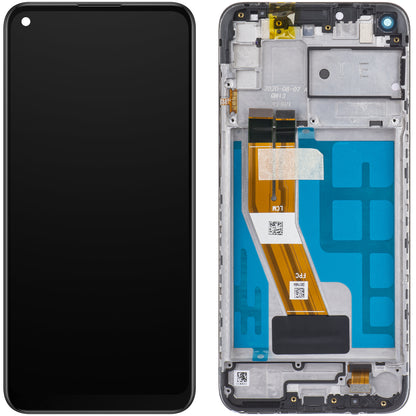 Wyświetlacz dotykowy Samsung Galaxy M11 M115, z ramką, czarny, Service Pack GH81-18736A