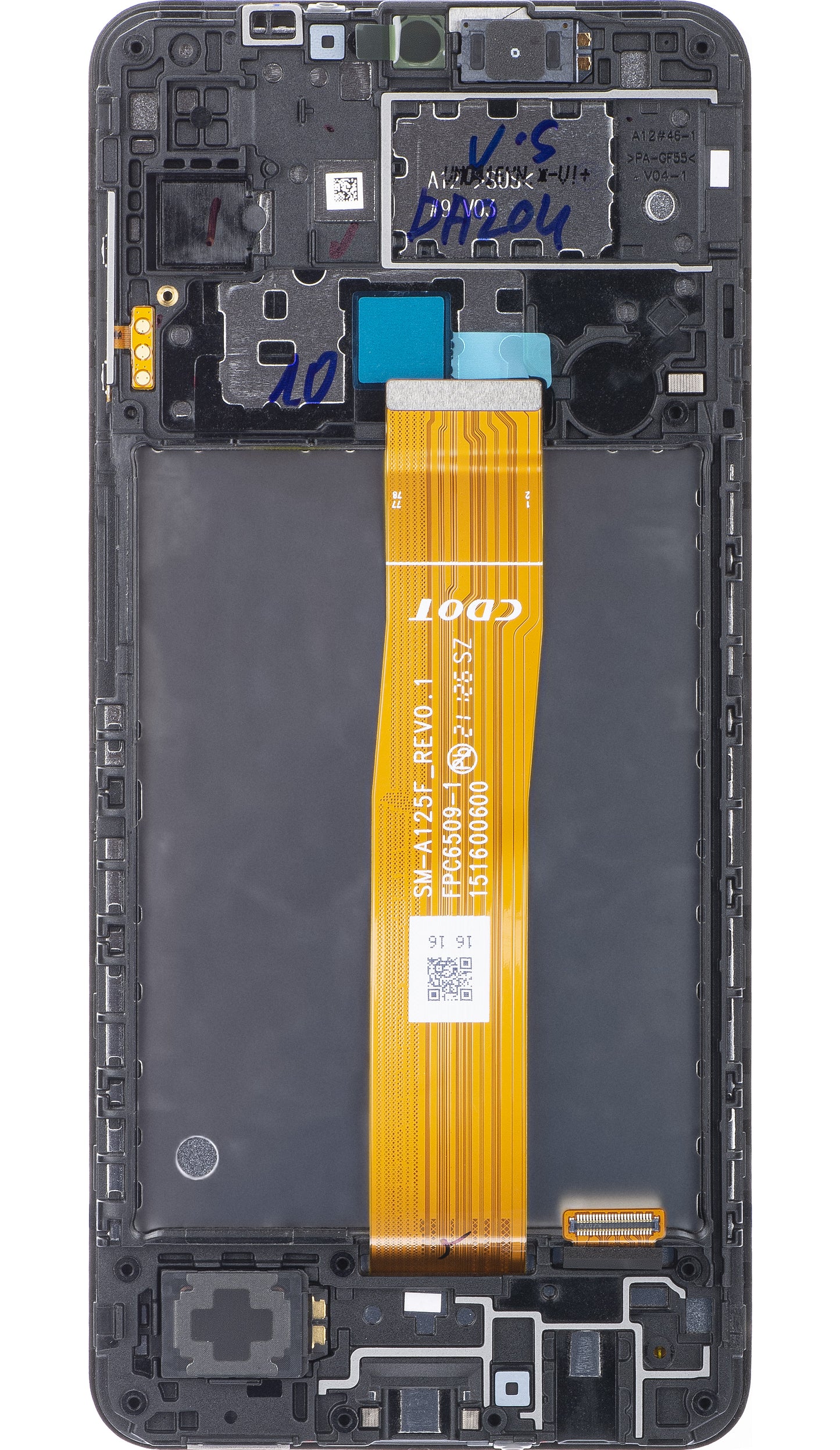 Wyświetlacz dotykowy Samsung Galaxy A12 A125, z ramką, czarny, Service Pack GH82-24491A