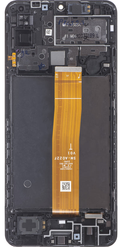 Wyświetlacz dotykowy Samsung Galaxy M12 M127, z ramką, czarny, Service Pack GH82-2505042A