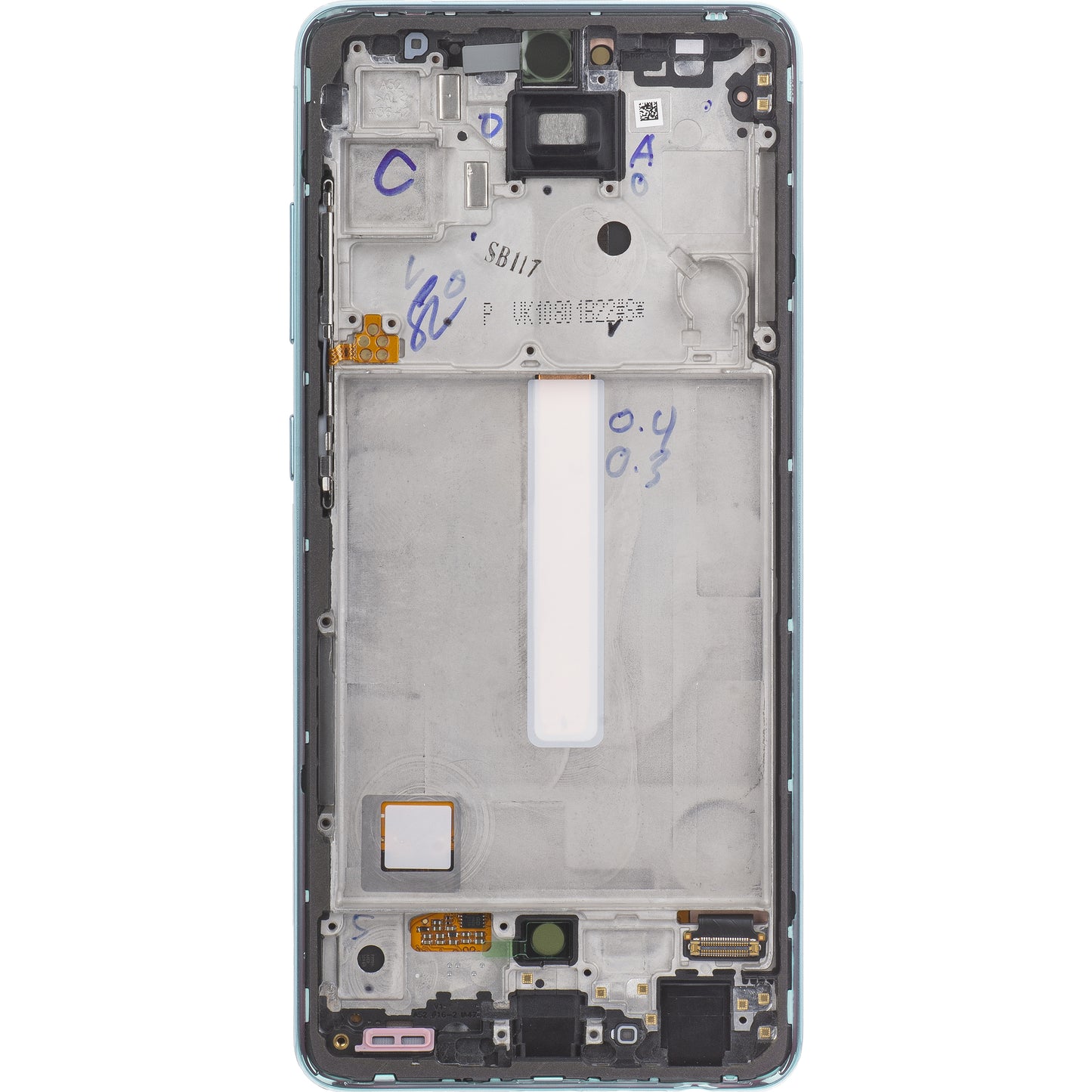 Wyświetlacz dotykowy Samsung Galaxy A52 5G A526 / A52 A525, z ramką, niebieski, Service Pack GH82-25524B