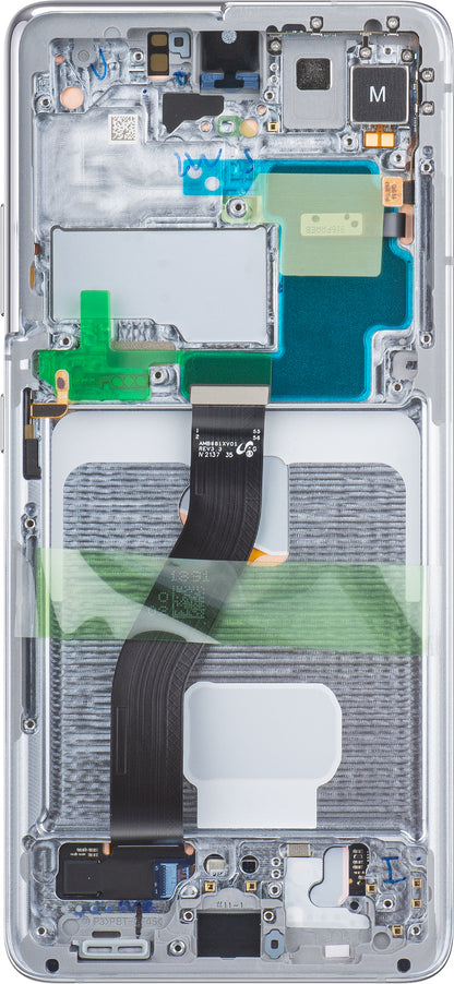 Wyświetlacz dotykowy Samsung Galaxy S21 Ultra 5G G998, z ramką, srebrny, Service Pack GH82-26035B