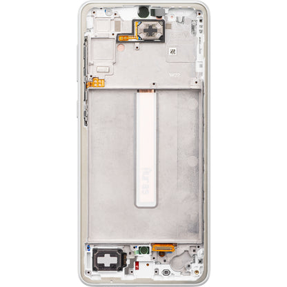 Wyświetlacz dotykowy Samsung Galaxy A33 5G A336, z ramką, biały, Service Pack GH82-28143B