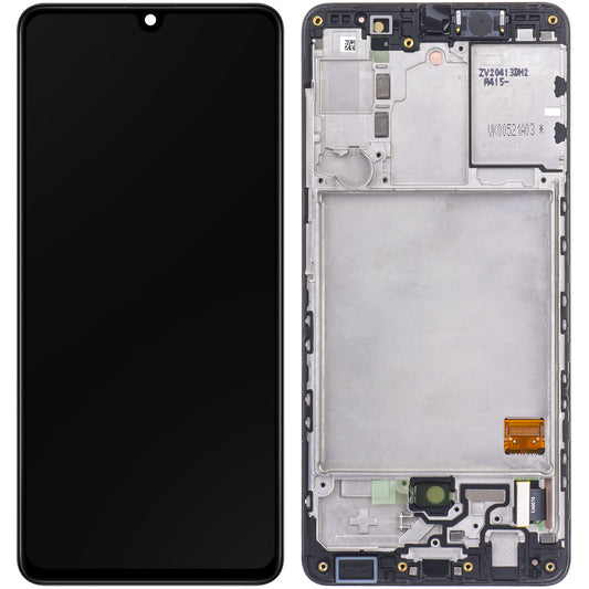 Wyświetlacz dotykowy Samsung Galaxy A41 A415, z ramką, czarny, Service Pack GH82-2282860A