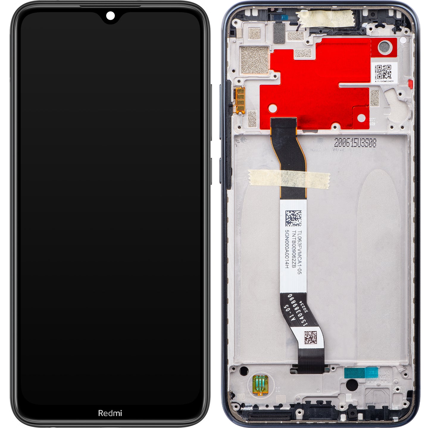 Wyświetlacz z ekranem dotykowym Xiaomi Redmi Note 8T, z ramką, czarny, zestaw serwisowy 5600040C3X00