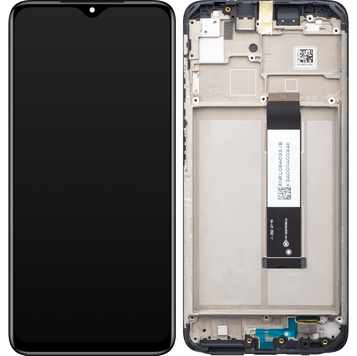 Wyświetlacz dotykowy Xiaomi Redmi 9T, z ramką, czarny, Service Pack 560001J19S00