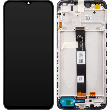 Xiaomi Redmi Redmi 9C NFC / 9C / 9A Wyświetlacz dotykowy z ramką, czarny, Service Pack 5600070C3L00