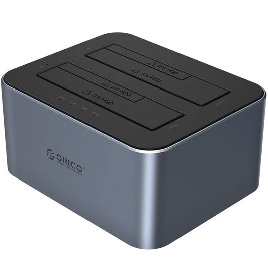 Stacja dokująca Orico 6626C3-C-V1 2-Drive dla HDD / SSD SATA 2,5 cala / 3,5 cala, Szara