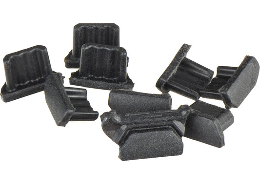 Zaślepka przeciwkurzowa do portu telefonu OEM, microUSB, zestaw 10 sztuk, czarny