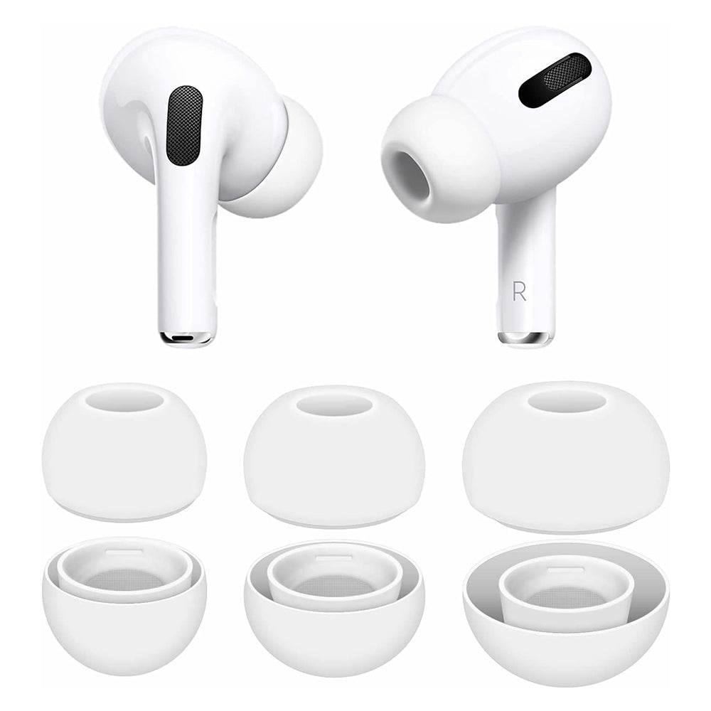 Zatyczki Techsuit ET1 do Apple AirPods Pro Series, Zestaw 3 sztuki, Białe
