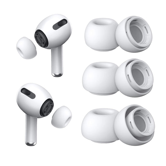 Zatyczki Techsuit ET1 do Apple AirPods Pro Series, Zestaw 3 sztuki, Białe